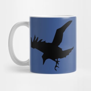 Minimalist Raven or Crow In Flight Silhouette Mug